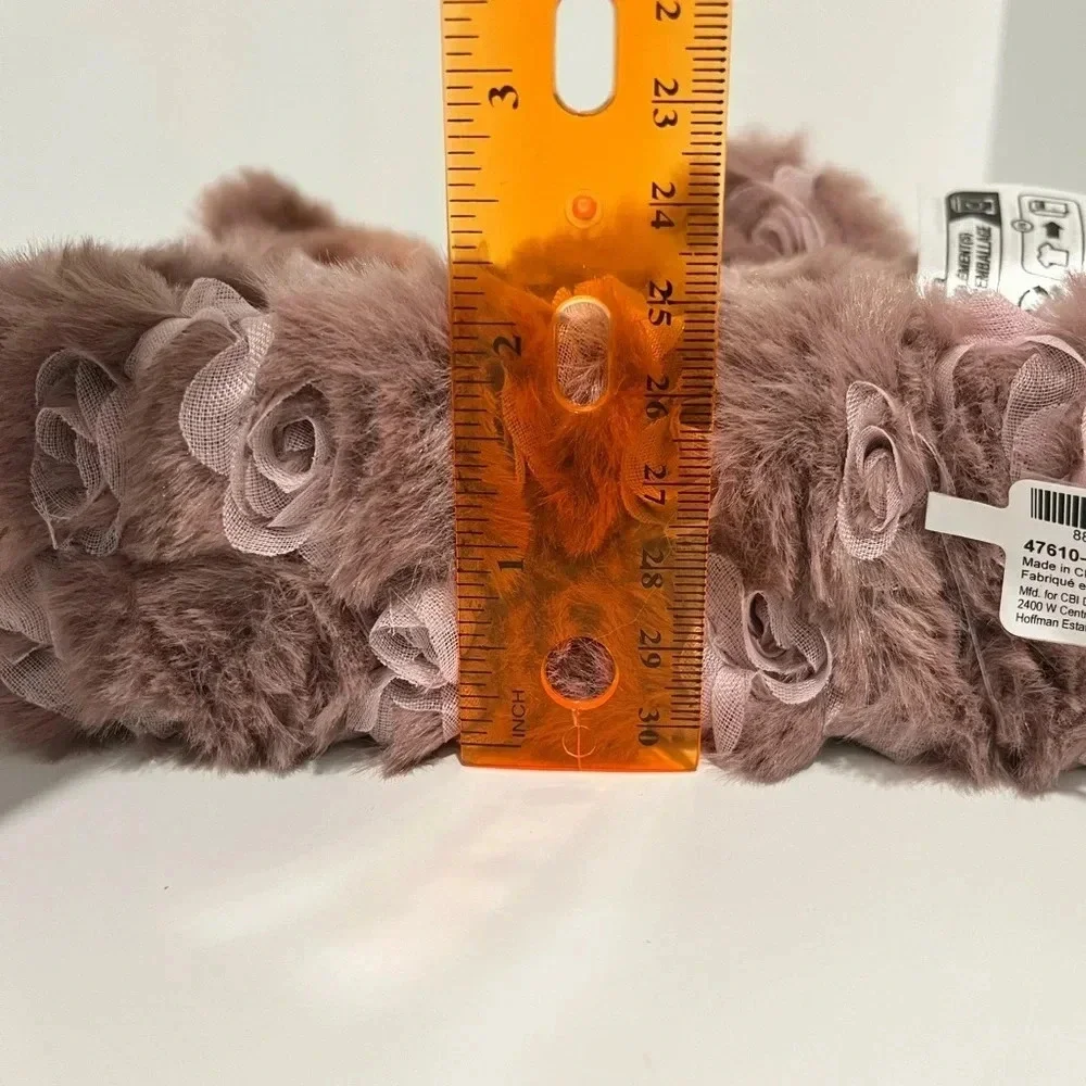 Claire’s Dusty Rose Furry Makeup Bow Headwrap NWT